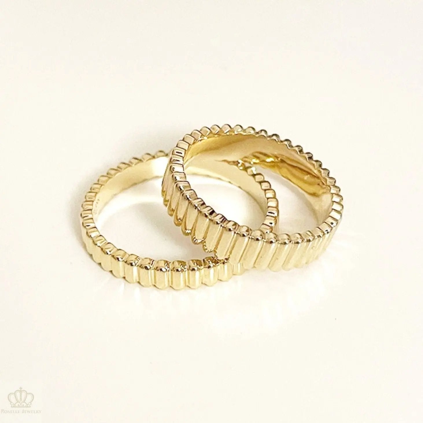 Stripe Unique Couple Diamond Wedding Ring Set - WM27 CHARLISA™