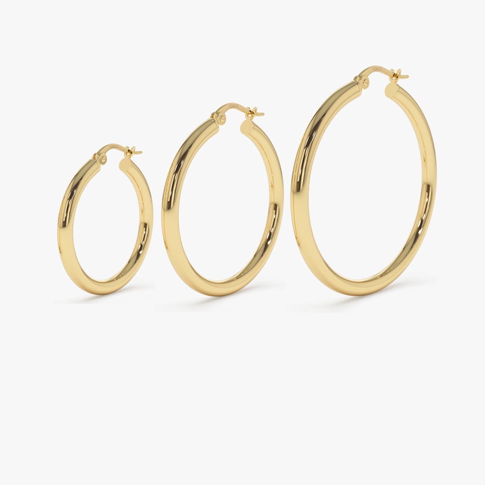 OBFJ1447 - 14k Gold Hoops 26.5 - 31.5 - 37MM 1