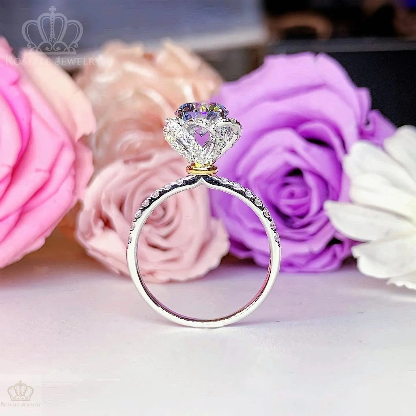 Floral Halo Diamond Engagement Ring - LGR061s CHARLISA™