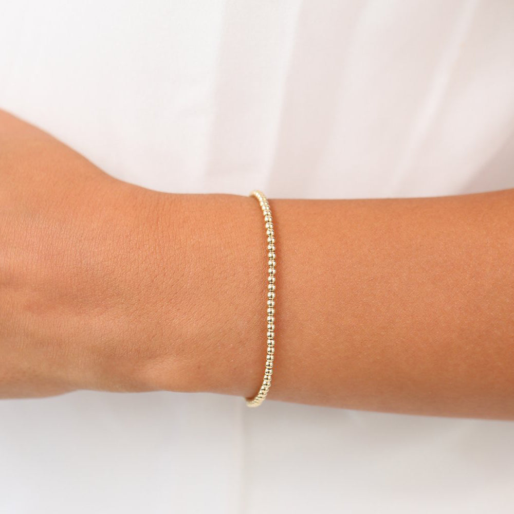 OBFJ1989 - 14k 2.5MM Beaded Bracelet 5