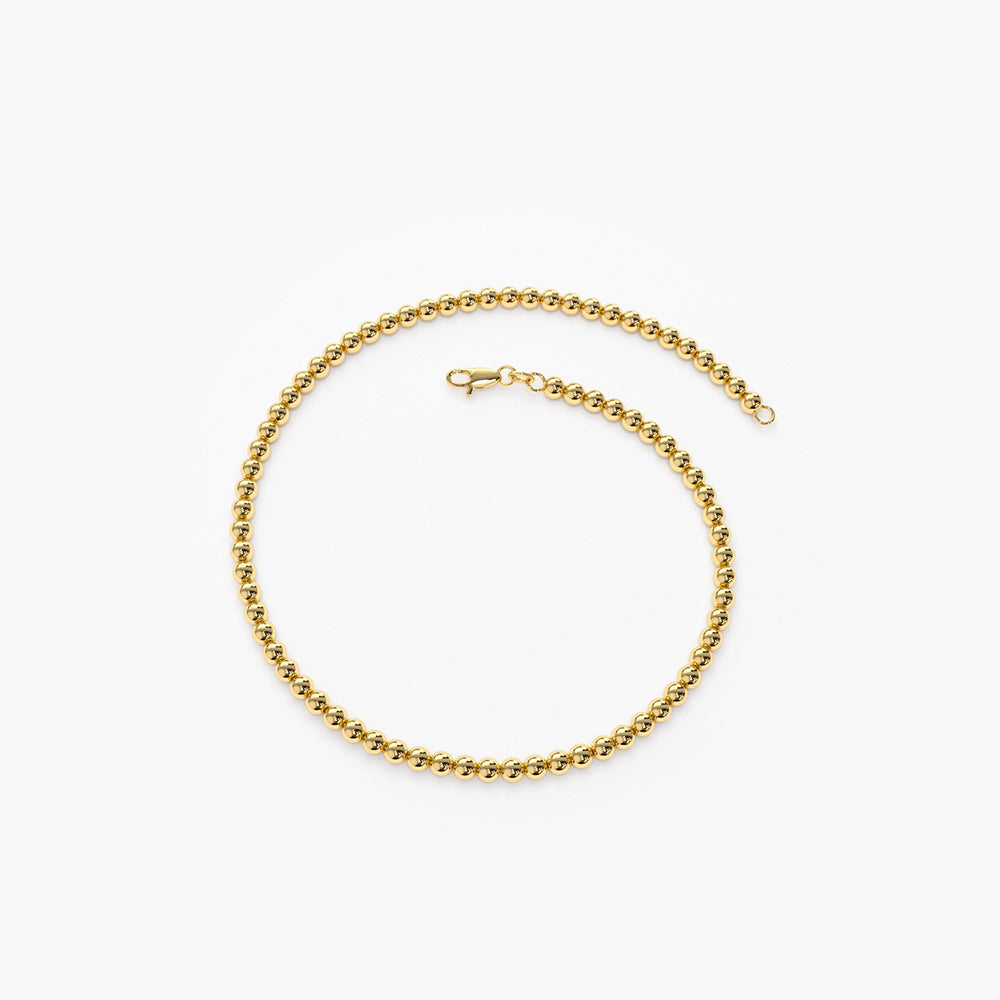OBFJ1989 - 2.5MM Beaded Bracelet bracelets in selectable metal and diamond options - Roselle Jewelry view 8