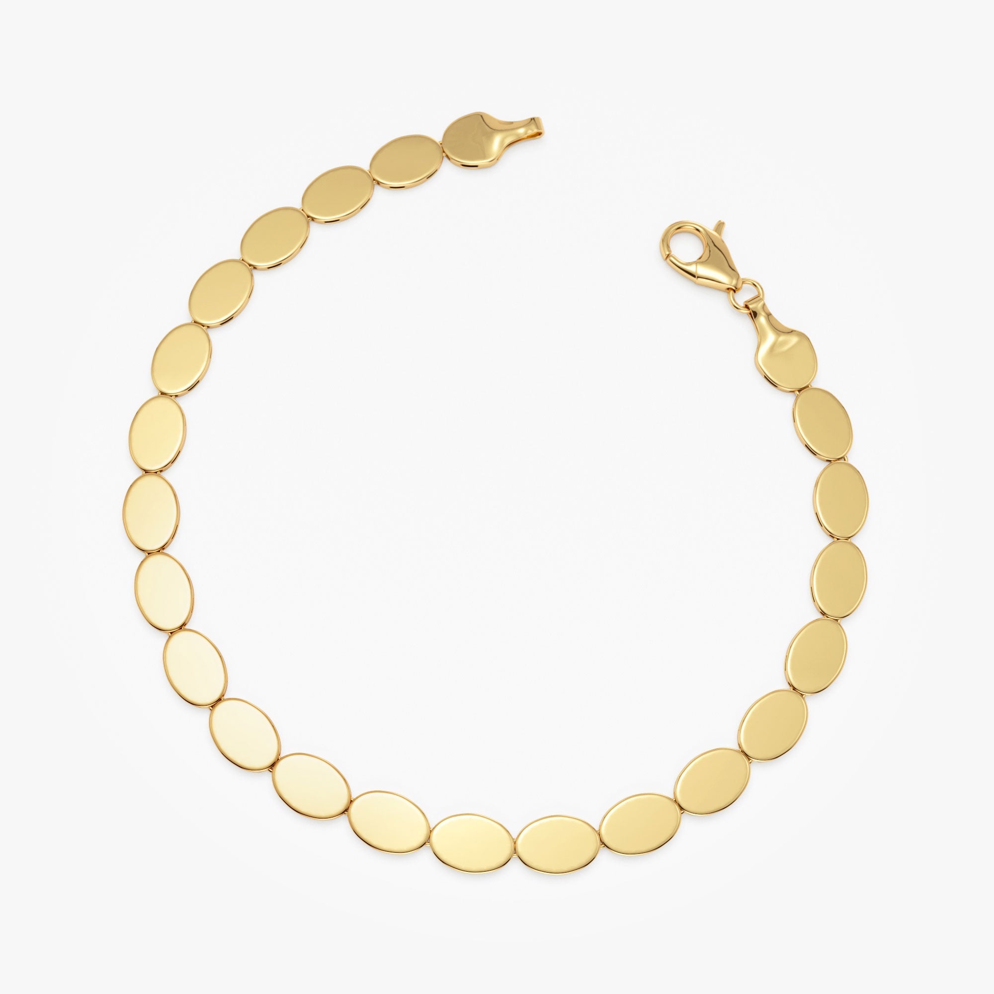 OBFJ1116 - 14k Gold Oval Link Stacking Bracelet 5