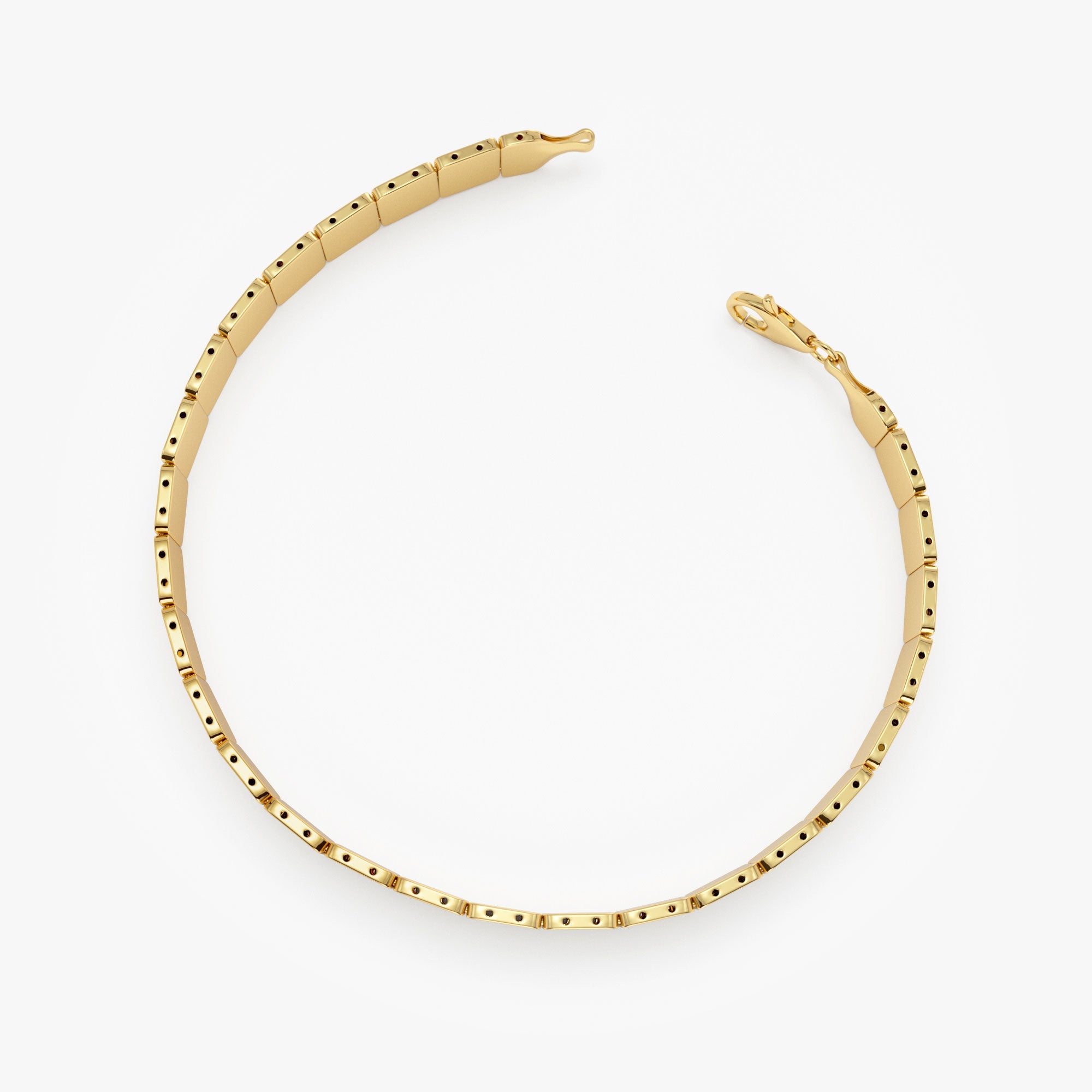 OBFJ1117 - 14k Gold Square Link Stacking Bracelet 5