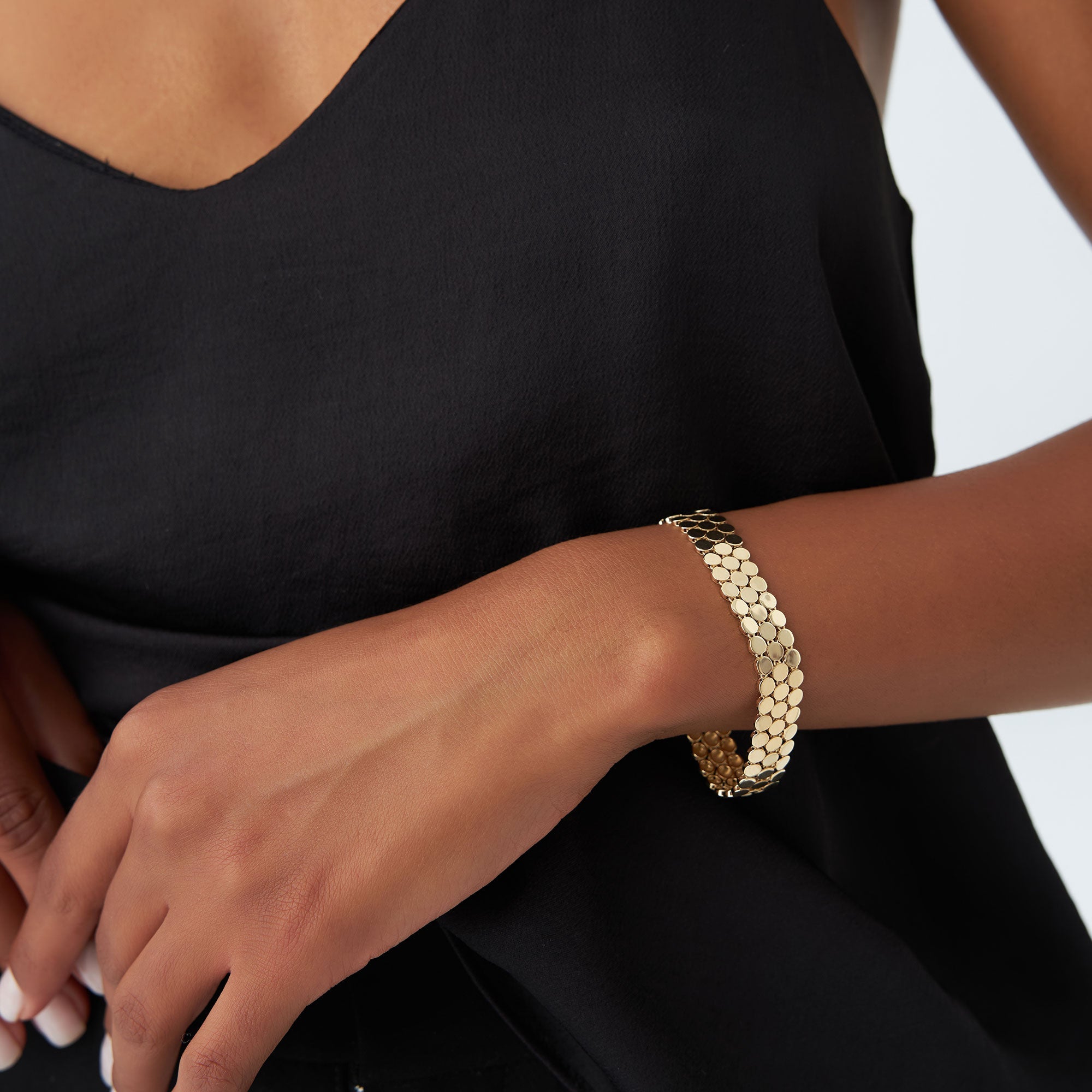 OBFJ1118 - 14k Unique Bold Triple Strand Bracelet 3