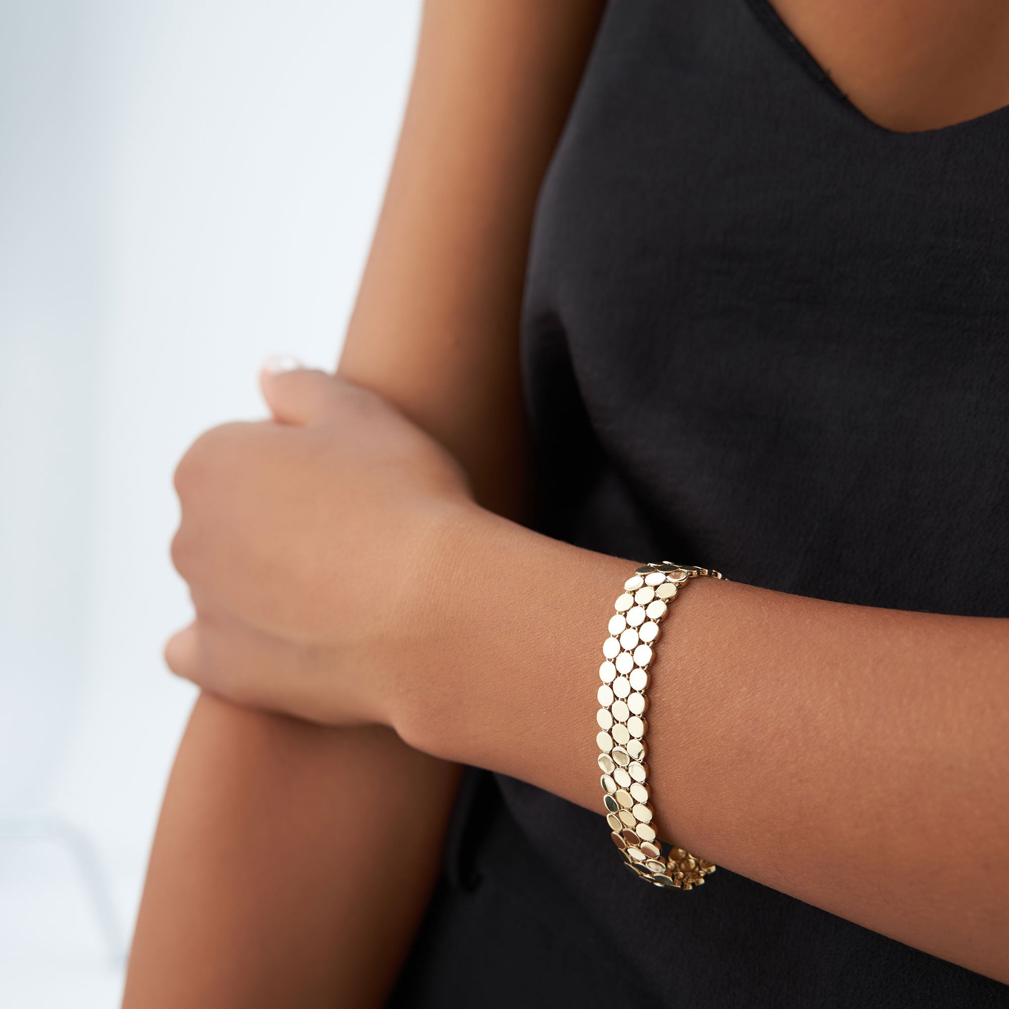 OBFJ1118 - 14k Unique Bold Triple Strand Bracelet 5