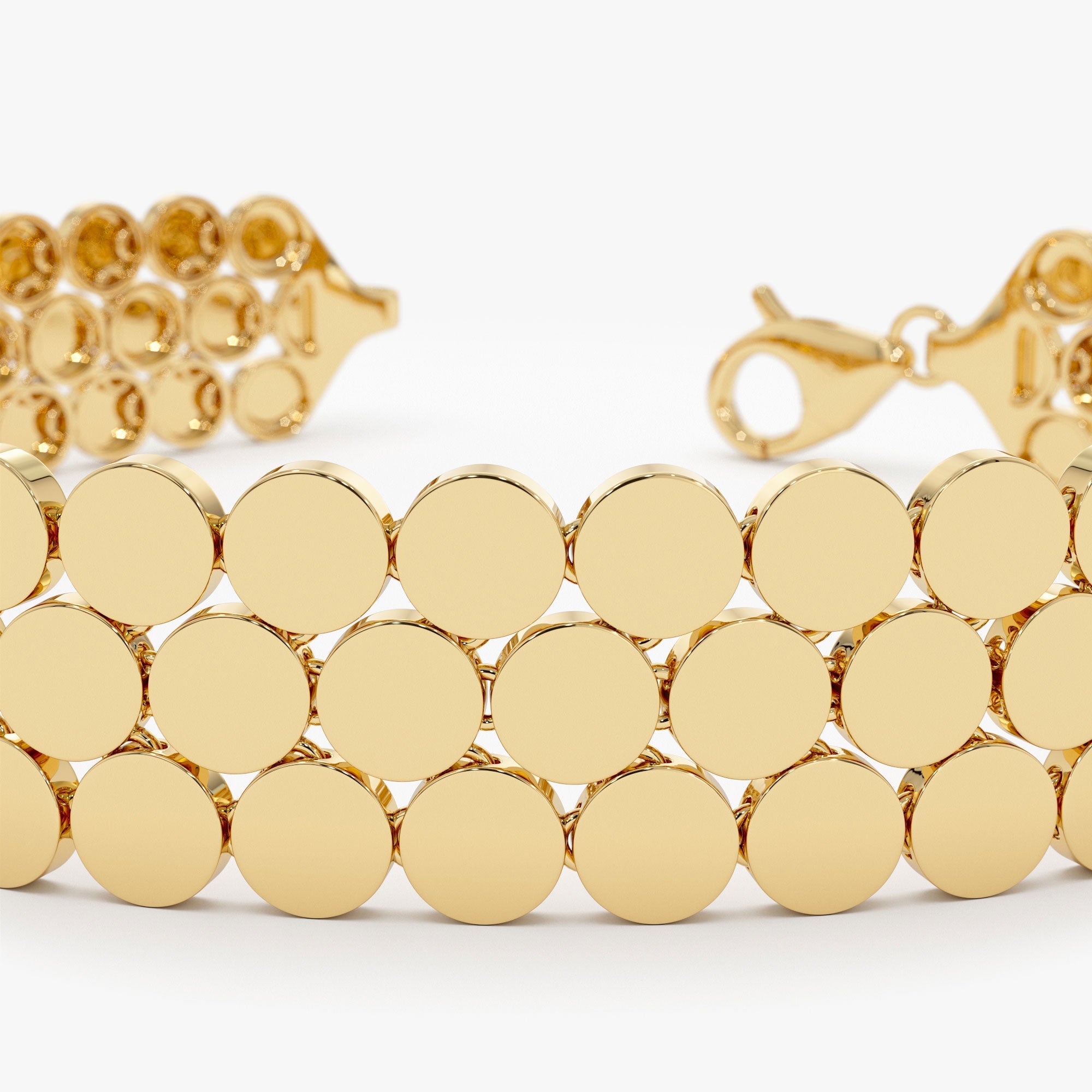 OBFJ1118 - 14k Unique Bold Triple Strand Bracelet 6