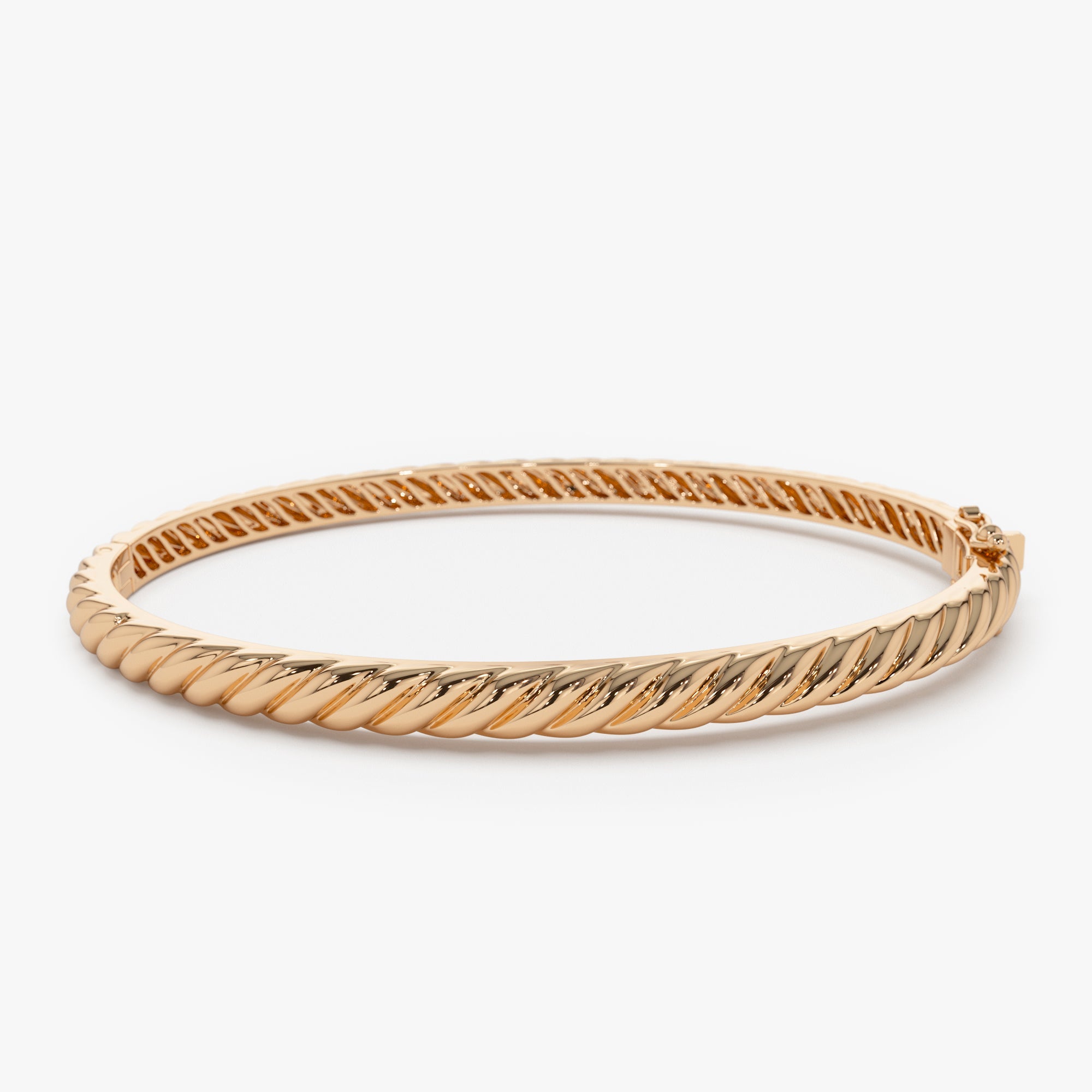 OBFJ0857 - 14K Twist Rope Dainty Cable Bangle 6
