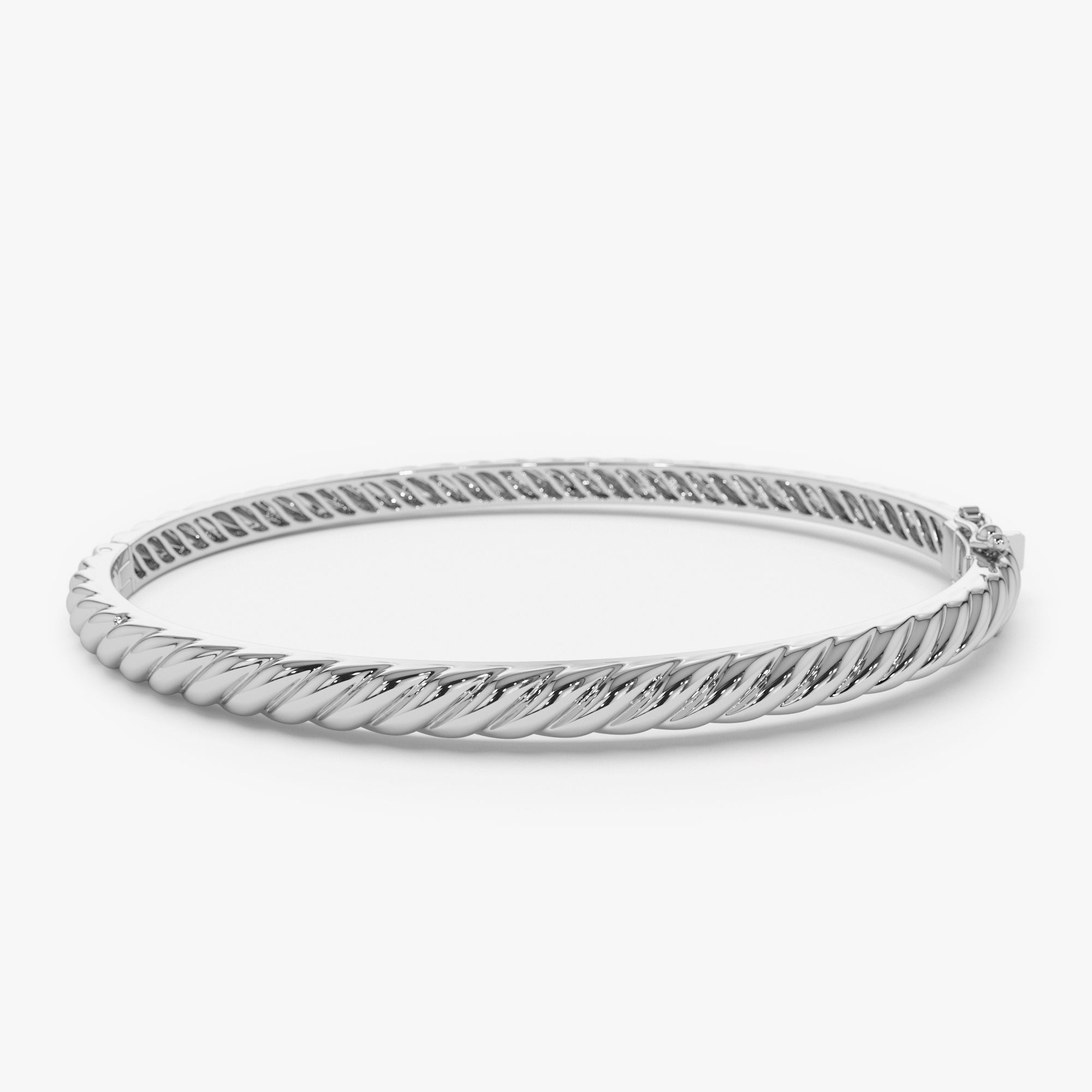 OBFJ0857 - 14K Twist Rope Dainty Cable Bangle 7