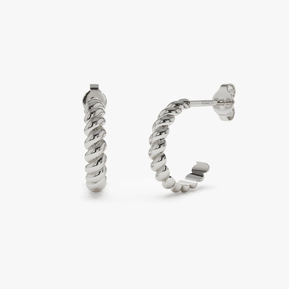 OBFJ2124 - 14k Braided 3MM Twist Earrings 7