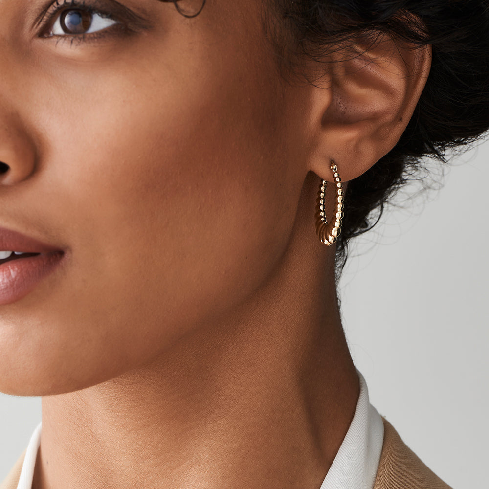 OBFJ2180 - 14k Gold Bold Twisted Women's Earrings 3