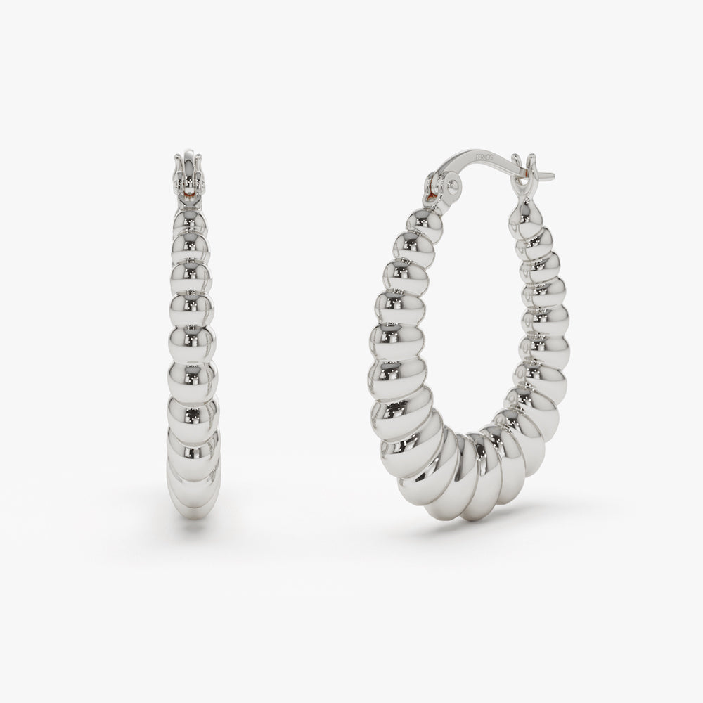 OBFJ2180 - 14k Gold Bold Twisted Women's Earrings 4