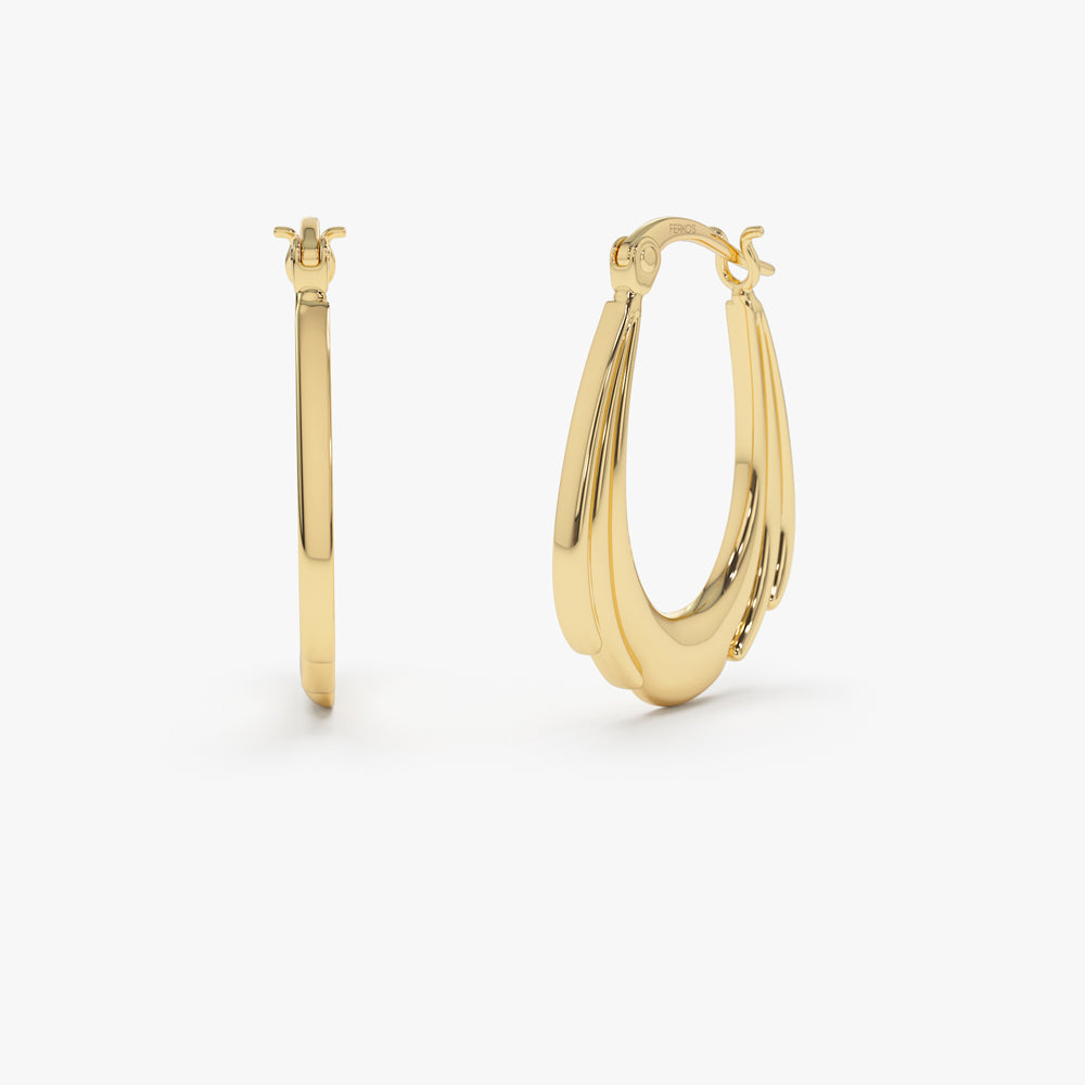 OBFJ2267 - 14k Layered Gold Earrings 1