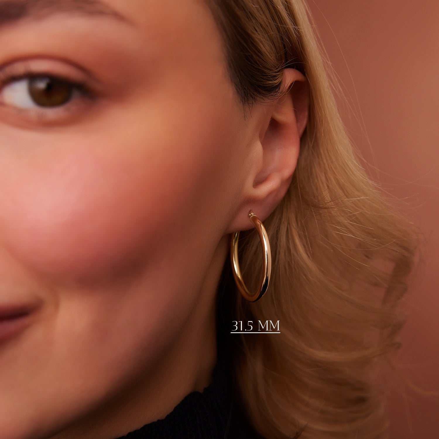 OBFJ1447 - 14k Gold Hoops 26.5 - 31.5 - 37MM 6