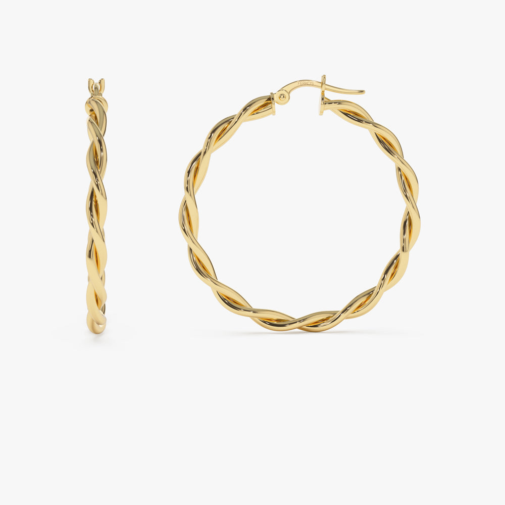 OBFJ1465 - 14k Twist Earrings 40MM 6