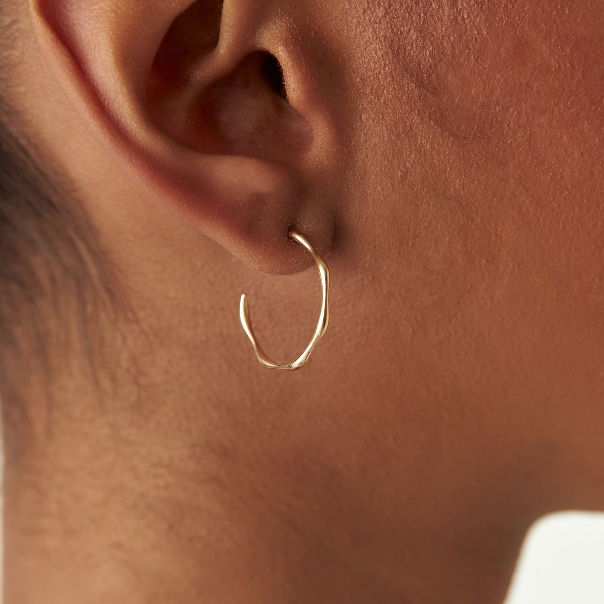 OBFJ0749 - 14k Large Wave Hoop Earrings 5