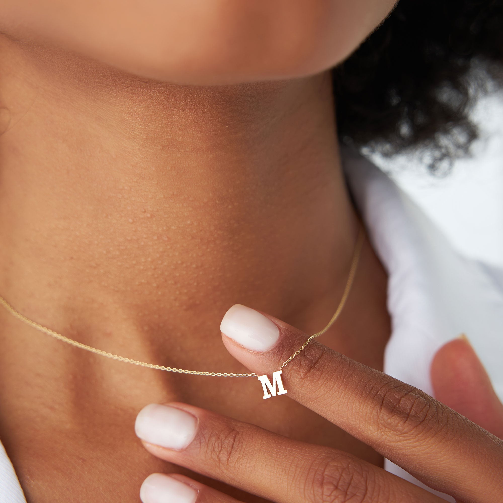 OBFJ1637 - 14K Gold Initial Necklace 2