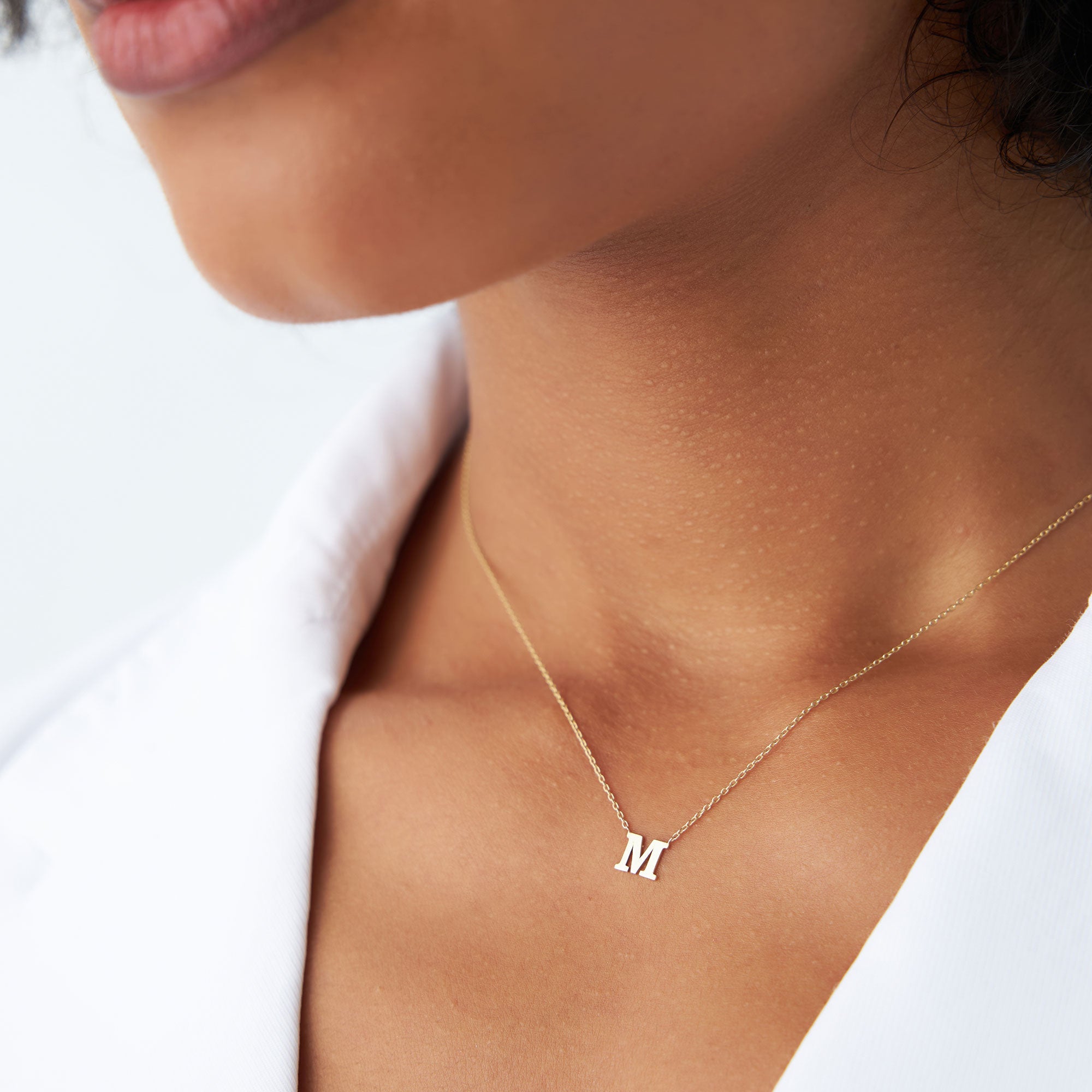 OBFJ1637 - 14K Gold Initial Necklace 3