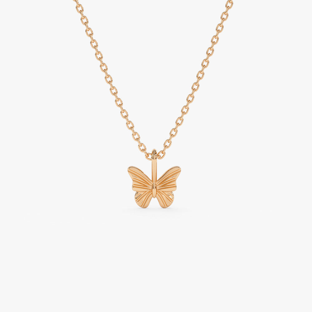 OBFJ1299 - 14k Mini Butterfly Charm Necklace 6