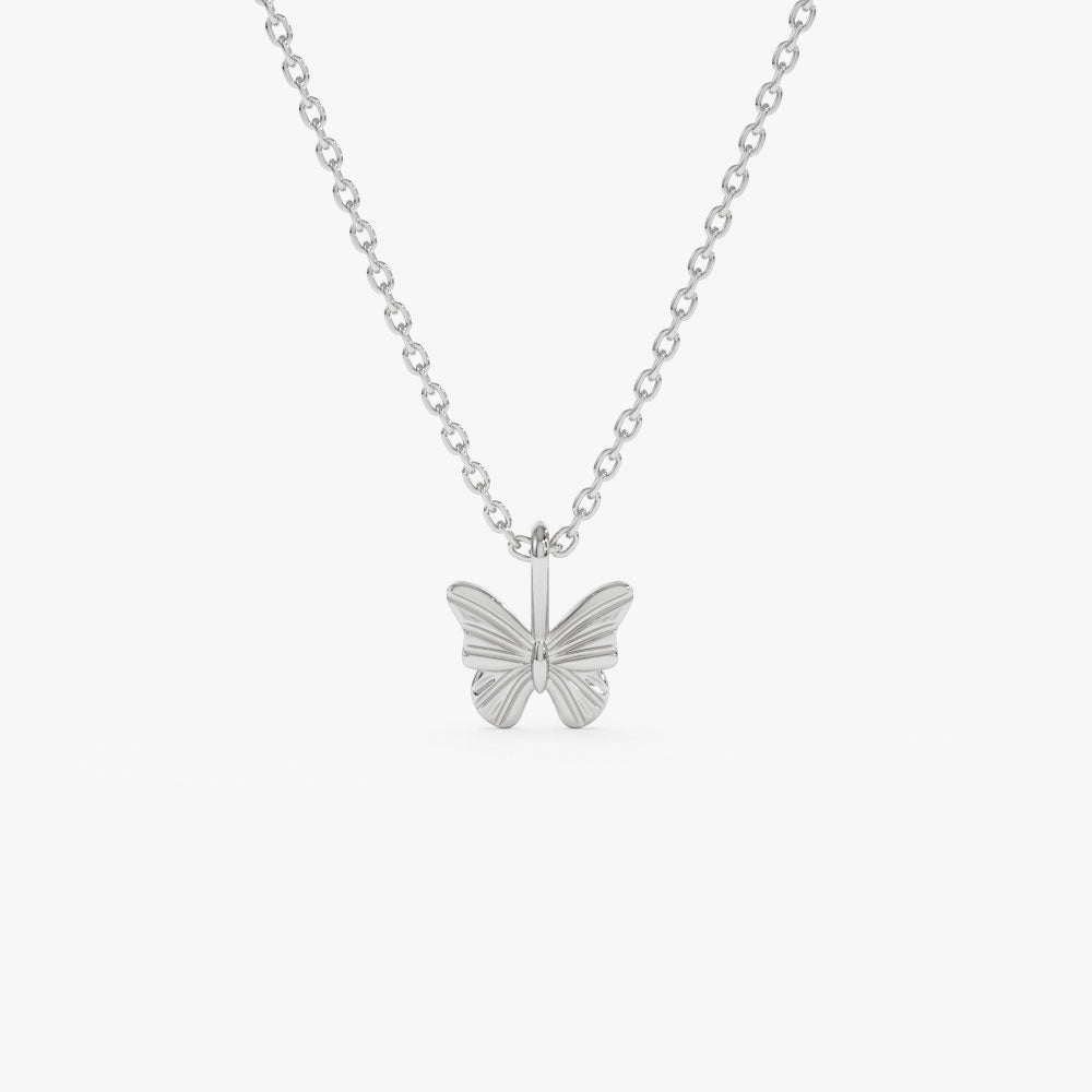 OBFJ1299 - 14k Mini Butterfly Charm Necklace 7