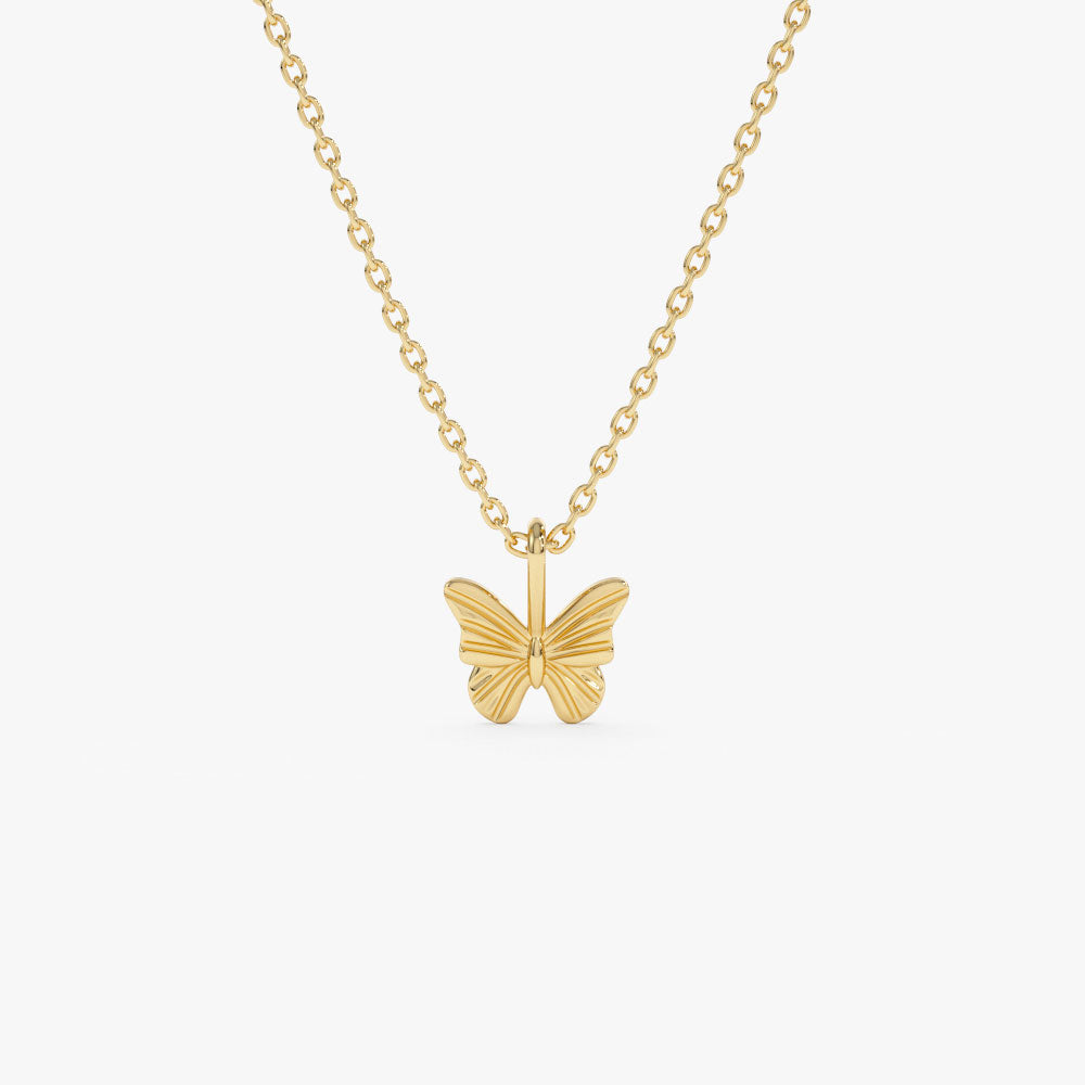 OBFJ1299 - 14k Mini Butterfly Charm Necklace 1