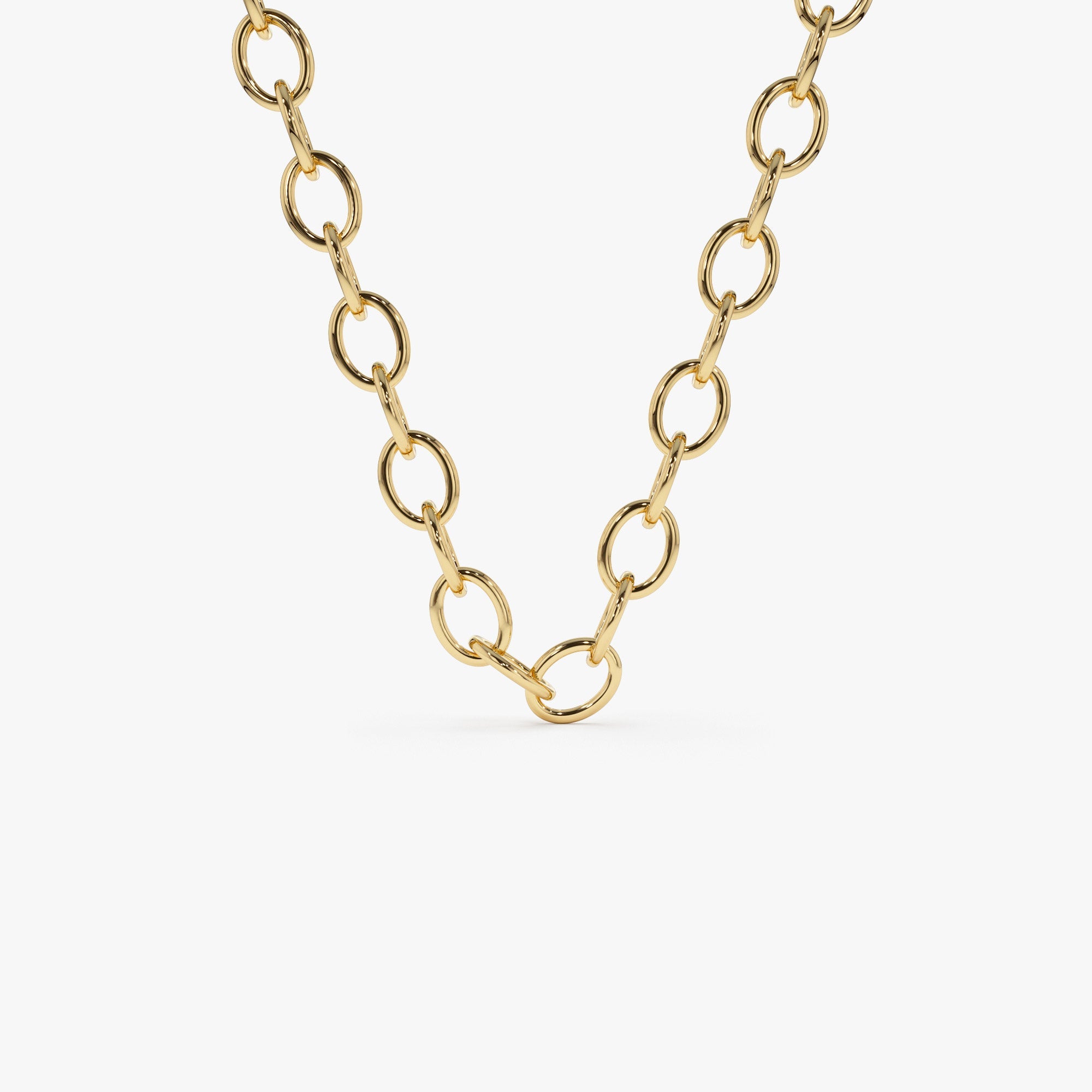 OBFJ1093 - 14k Oval Link Cable Chain Necklace 1
