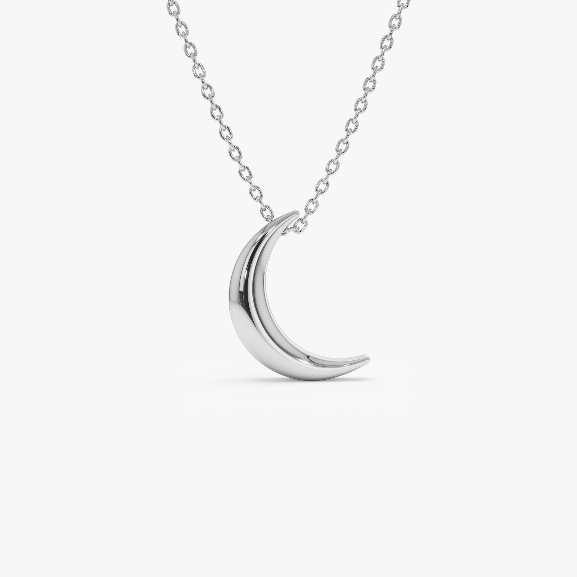 OBFJ1260 - 14K Half Moon Crescent Charm Necklace 6