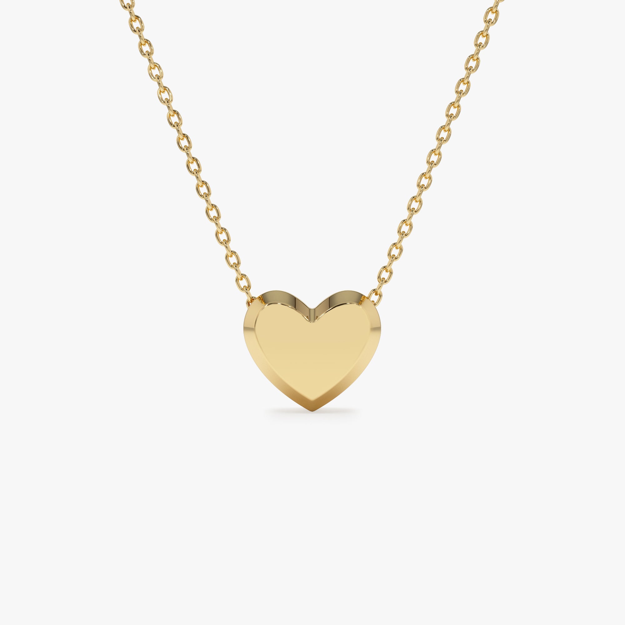 OBFJ1292 - 14k Puffed Heart Slider Necklace 1