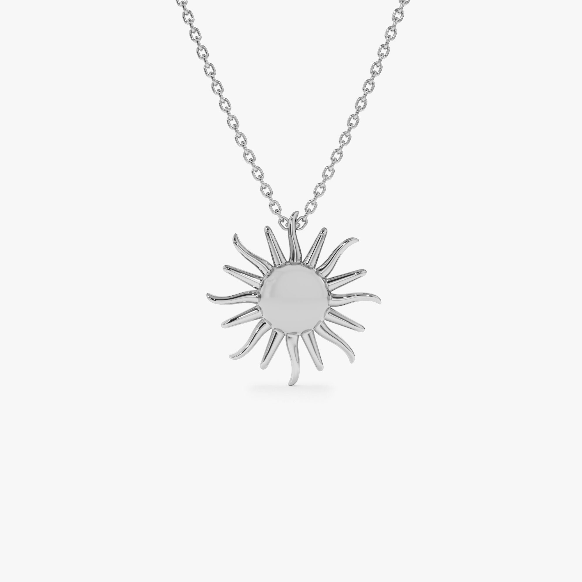 OBFJ1252 - 14k Gold Glowing Sun Charm Necklace 5