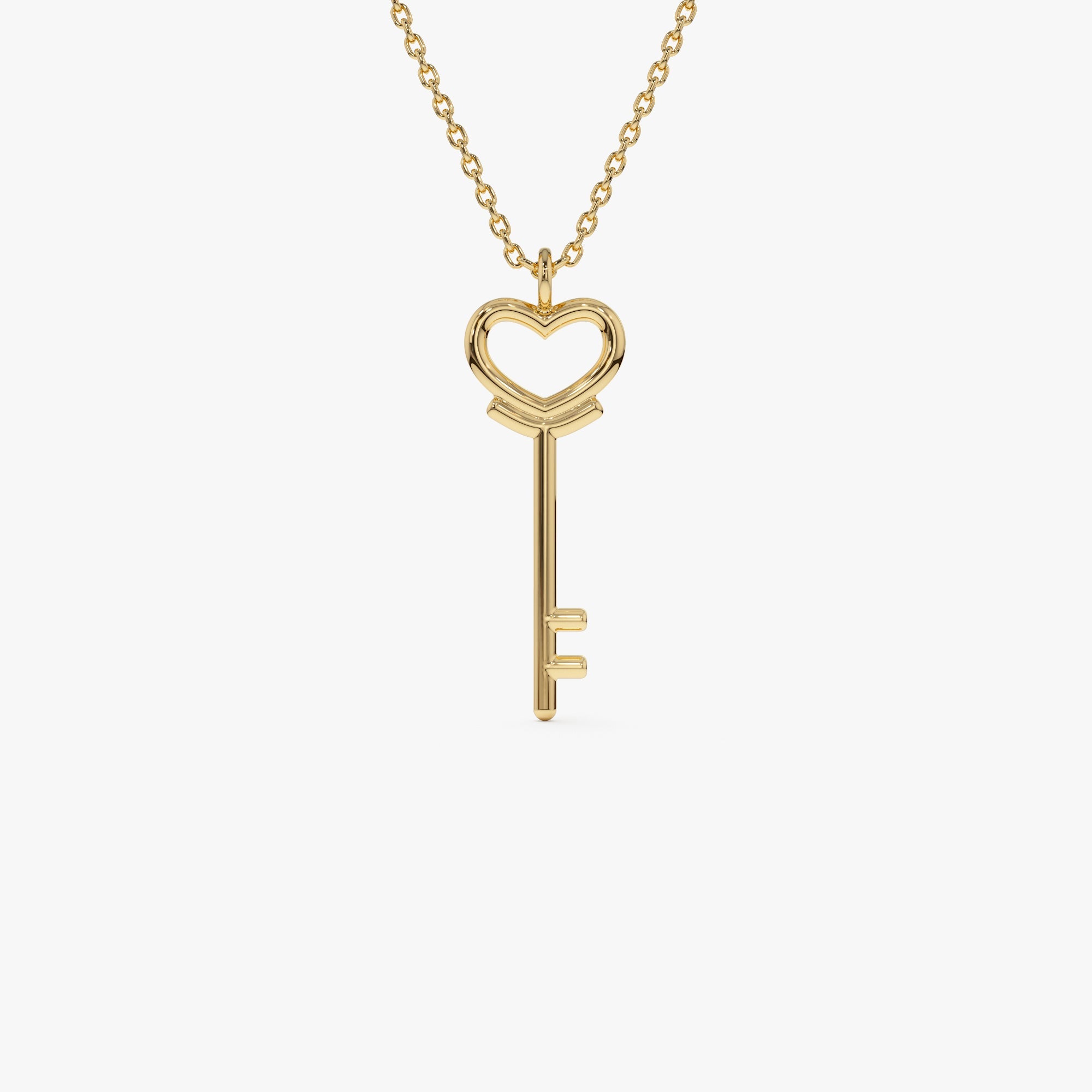 OBFJ0937 - 14K Heart Key Necklace 1
