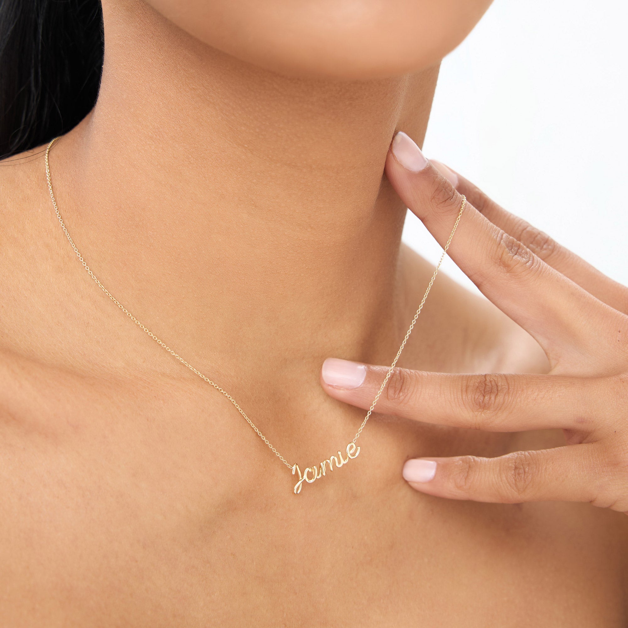 OBFJ0750 - 14K Wire Script Custom Name Necklace 3
