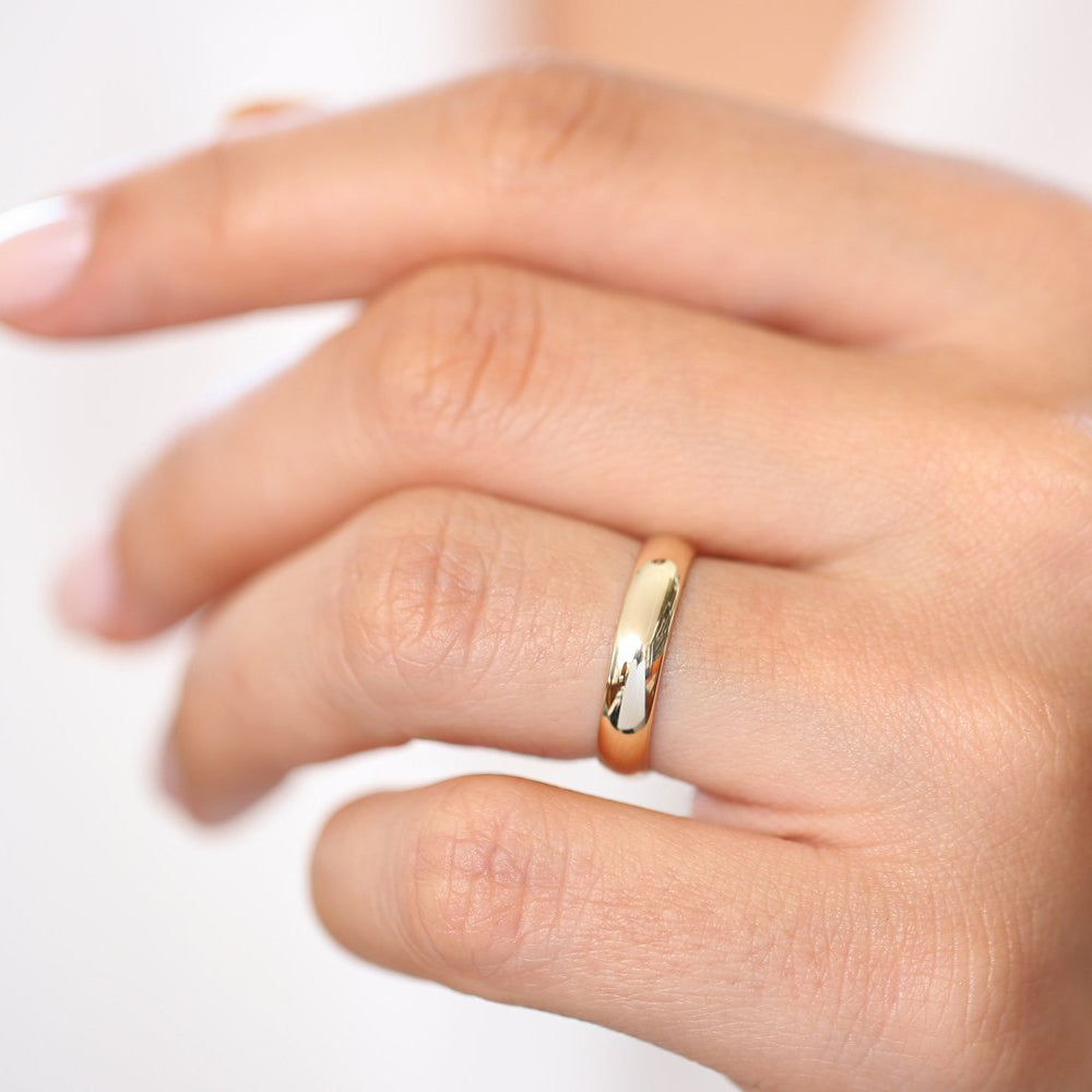OBFJ1942 - 14k Classic Dome 4MM Unisex Wedding Ring 2