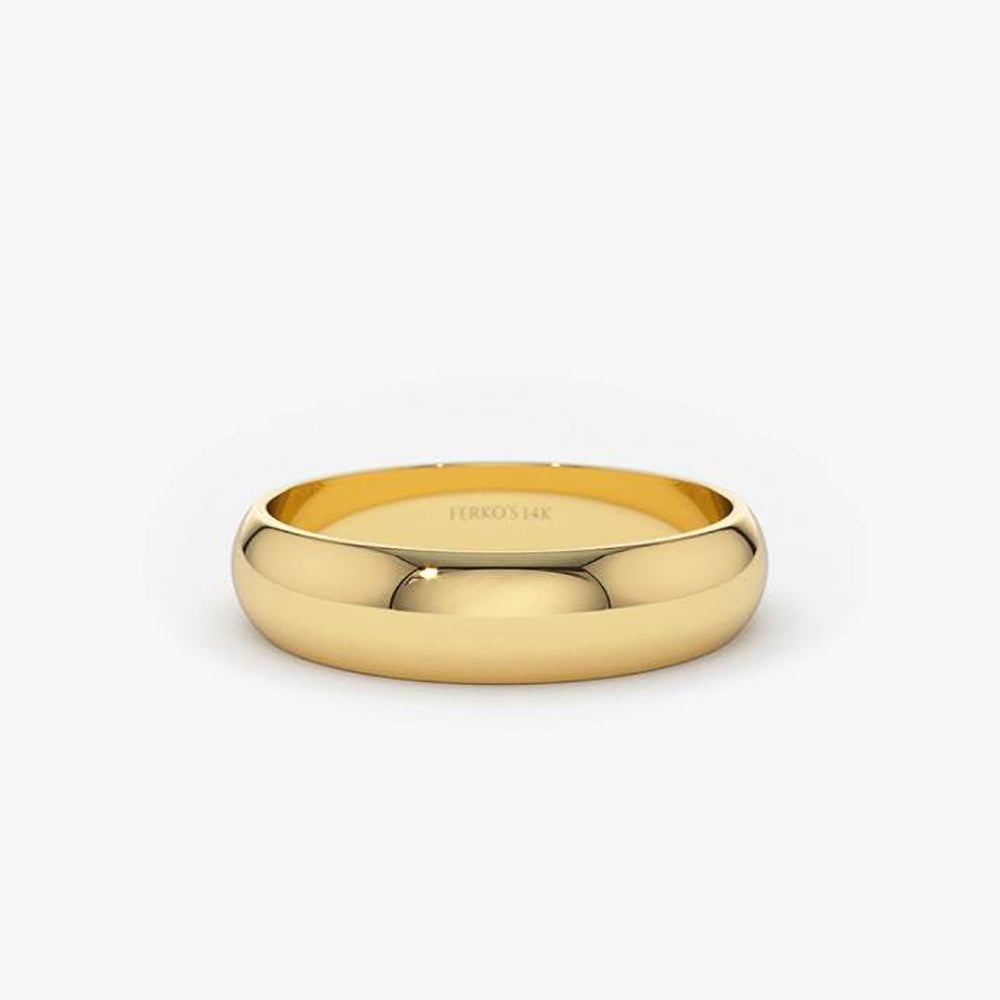 OBFJ1942 - 14k Classic Dome 4MM Unisex Wedding Ring 1