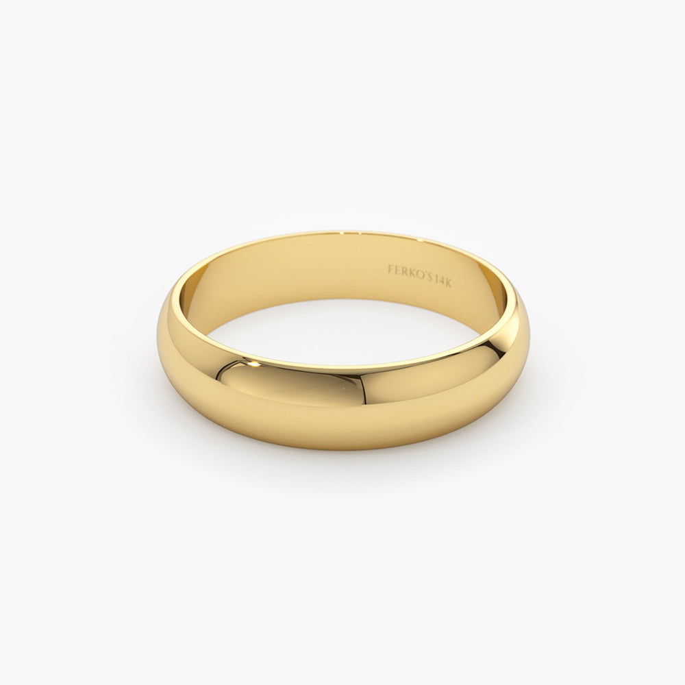OBFJ1942 - 14k Classic Dome 4MM Unisex Wedding Ring 8