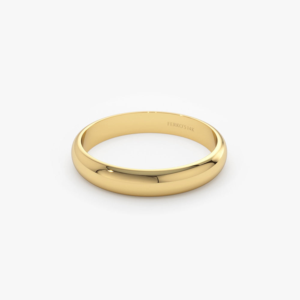 OBFJ1909 - 14k 3MM Classic Dome Unisex Wedding Ring 8