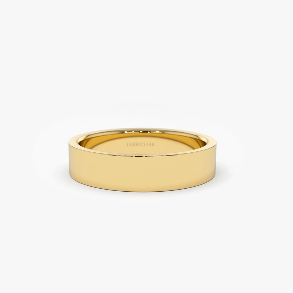 OBFJ1946 - 14K Flat 4MM Wedding Band 1