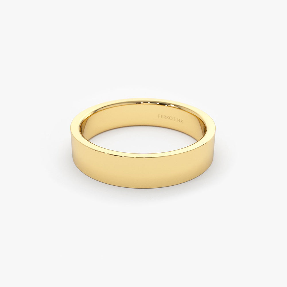OBFJ1946 - 14K Flat 4MM Wedding Band 9