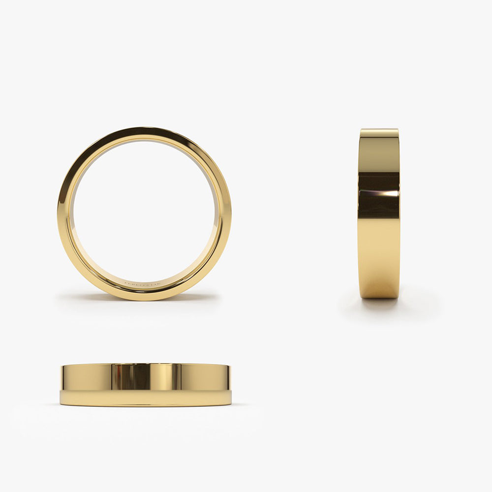 OBFJ1946 - 14K Flat 4MM Wedding Band 10