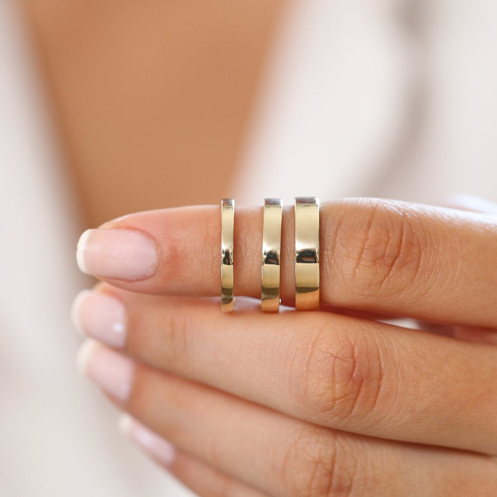 OBFJ1943 - 14k Flat 2MM wedding band 4