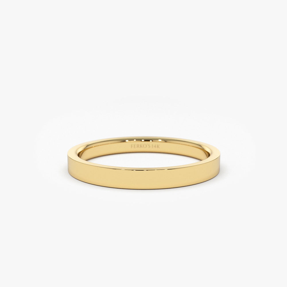OBFJ1943 - 14k Flat 2MM wedding band 1