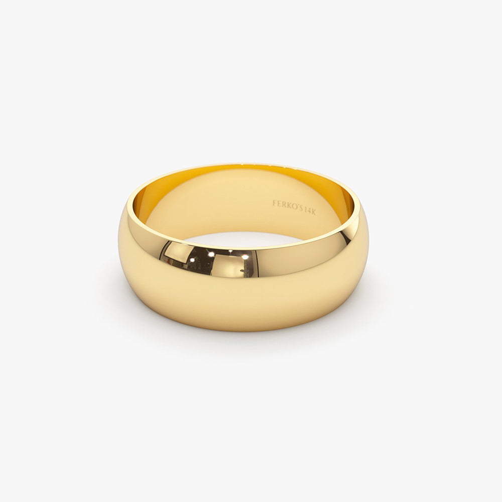 OBFJ1986 - 14k Classic 6MM Dome Wedding Ring 7