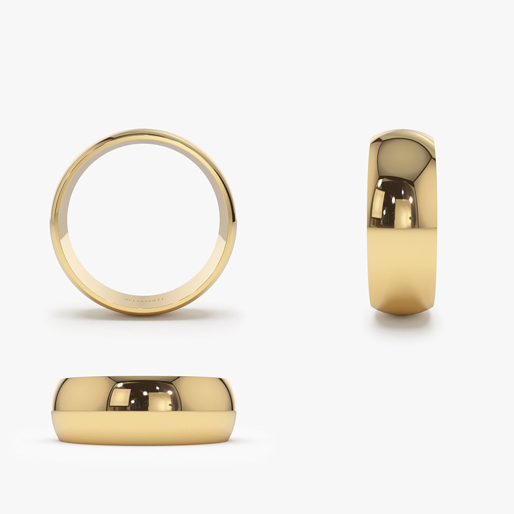 OBFJ1986 - 14k Classic 6MM Dome Wedding Ring 8