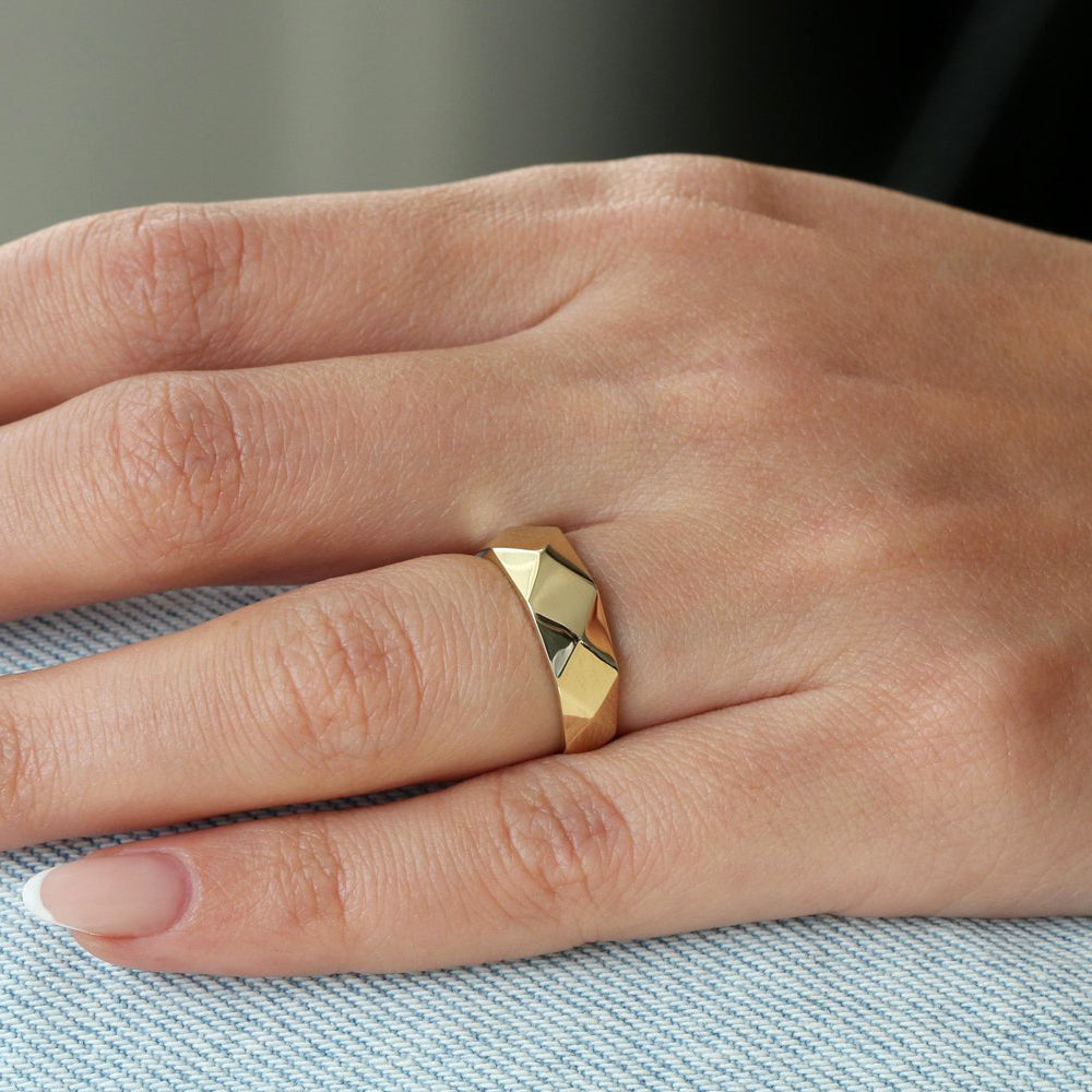OBFJ2025 - 14k Pattern Bold Statement Ring 5
