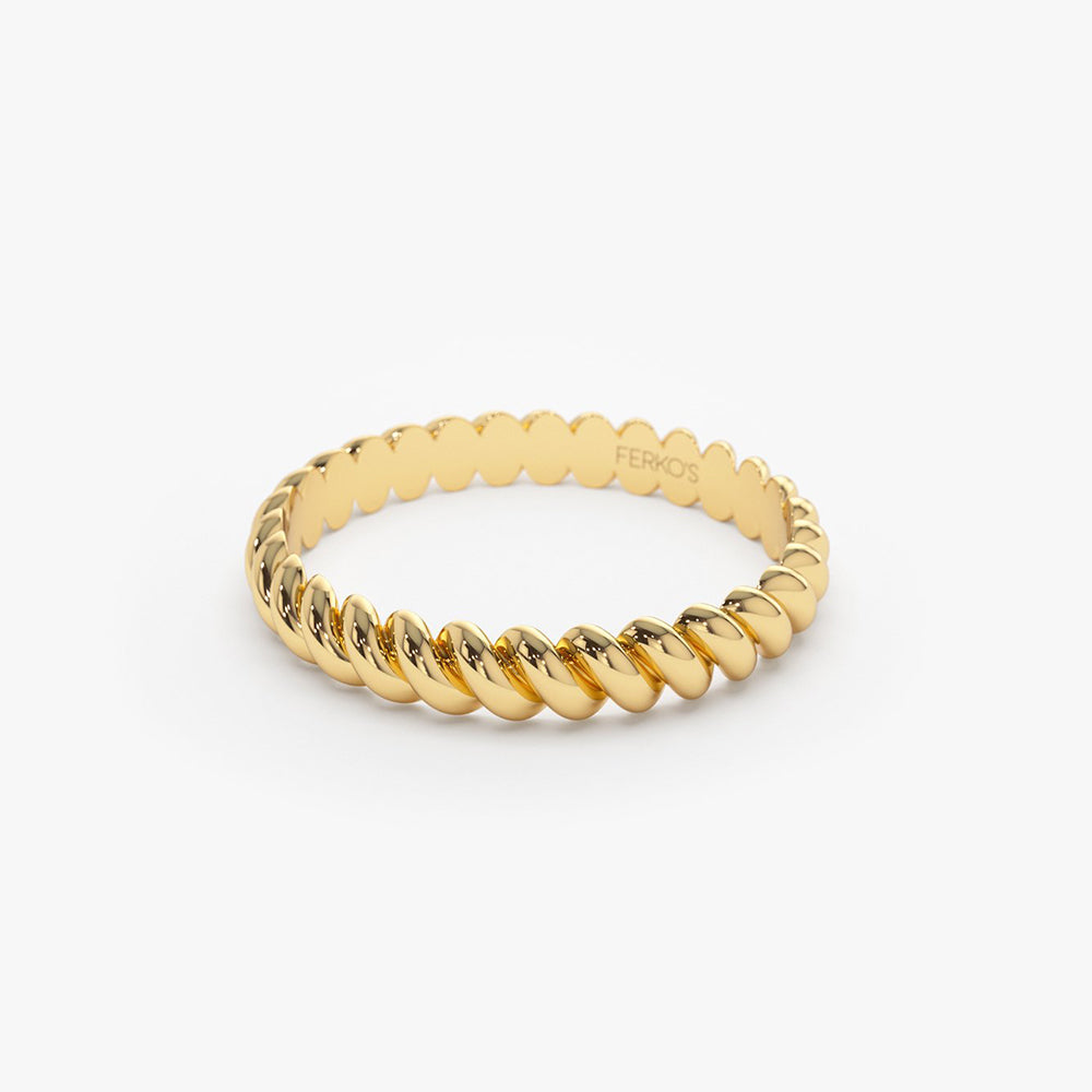 OBFJ2032 - 14K 3MM Twisted Rope Ring 10