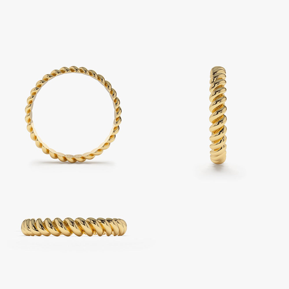 OBFJ2032 - 14K 3MM Twisted Rope Ring 11