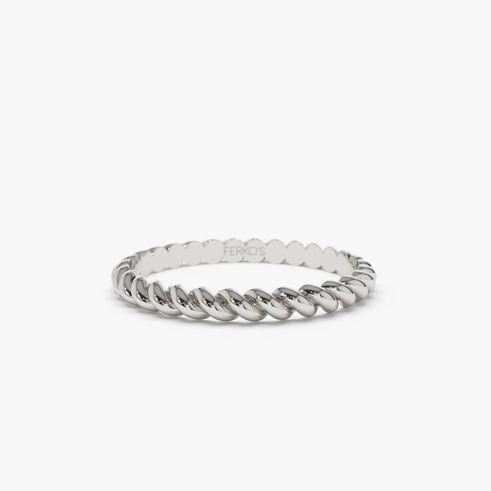 OBFJ2031 - 14K 2MM Twisted Rope Ring 9