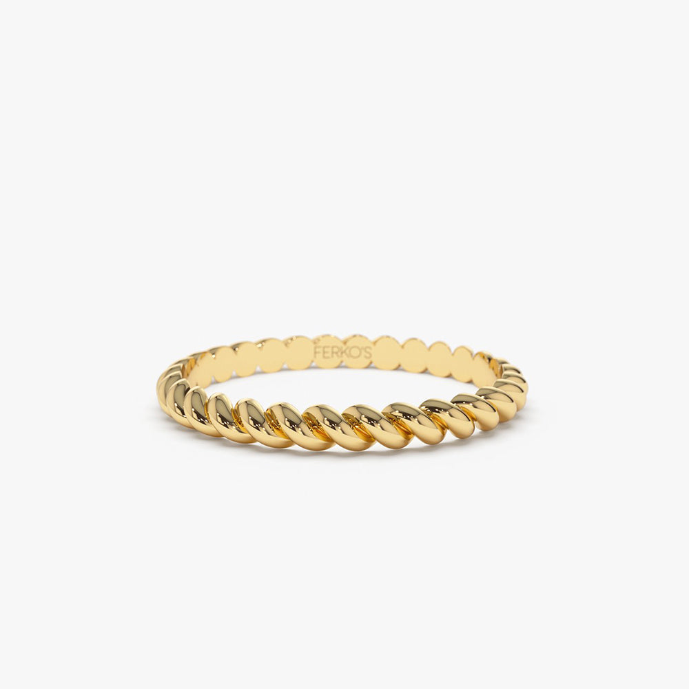 OBFJ2031 - 14K 2MM Twisted Rope Ring 1