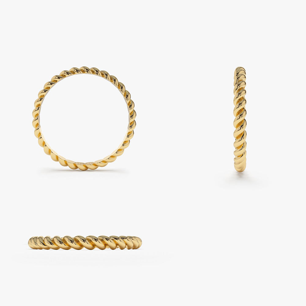 OBFJ2031 - 14K 2MM Twisted Rope Ring 11