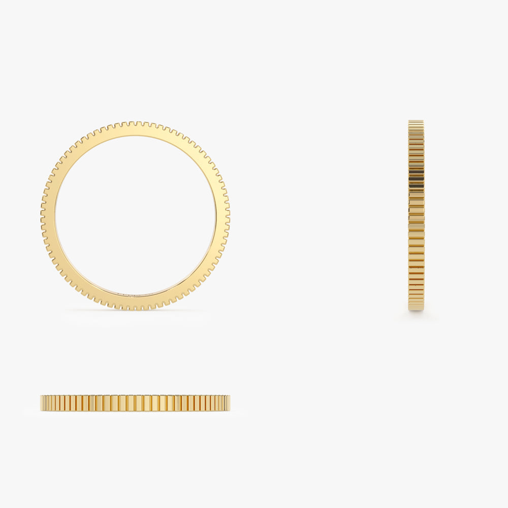 OBFJ2252 - 1.5MM Ribbed Ring in 14k Gold 8