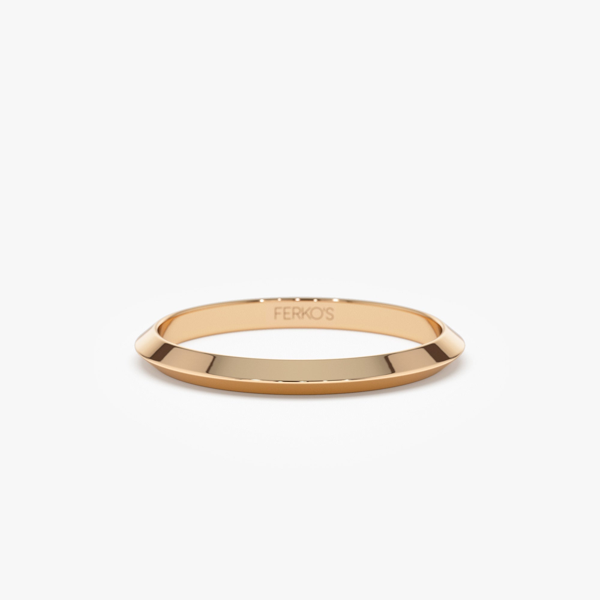 OBFJ1341 - 14K 2MM Knife Edge Wedding Band 5