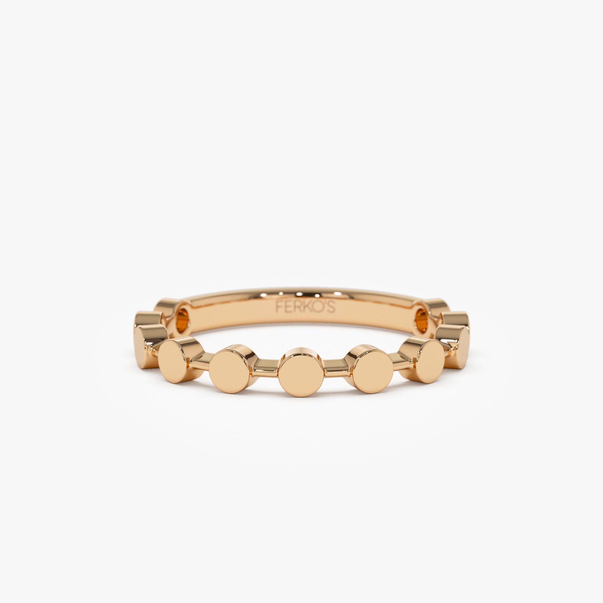 OBFJ1269 - 14K Tiny Round Stackable Ring For Women 5
